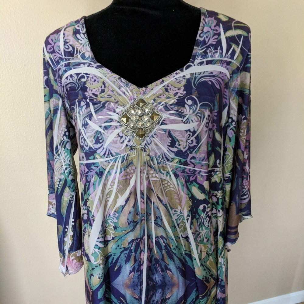 Style & Co Purple Multi Color Top
